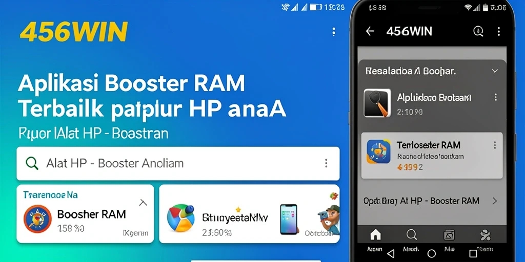 Tampilan antarmuka aplikasi Booster RAM 456WIN yang mudah digunakan.