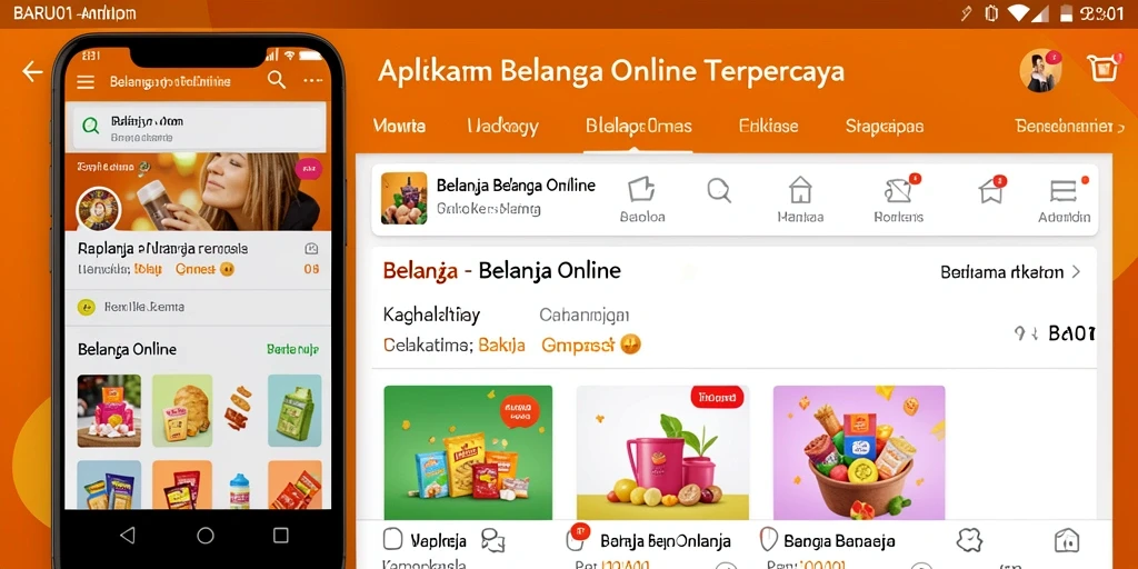 Antarmuka aplikasi Belanja Online BARU01 yang user-friendly.
