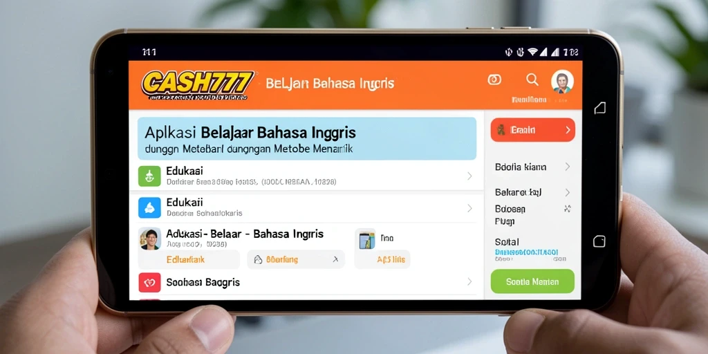 Antarmuka aplikasi CASH777 yang interaktif dan edukatif.