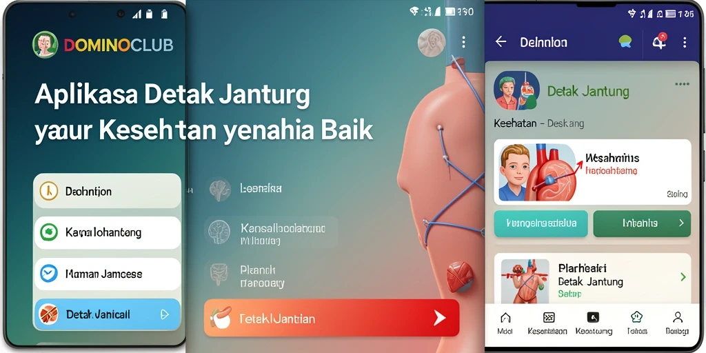 Tampilan antarmuka DOMINOCLUB yang menampilkan pemantauan detak jantung.