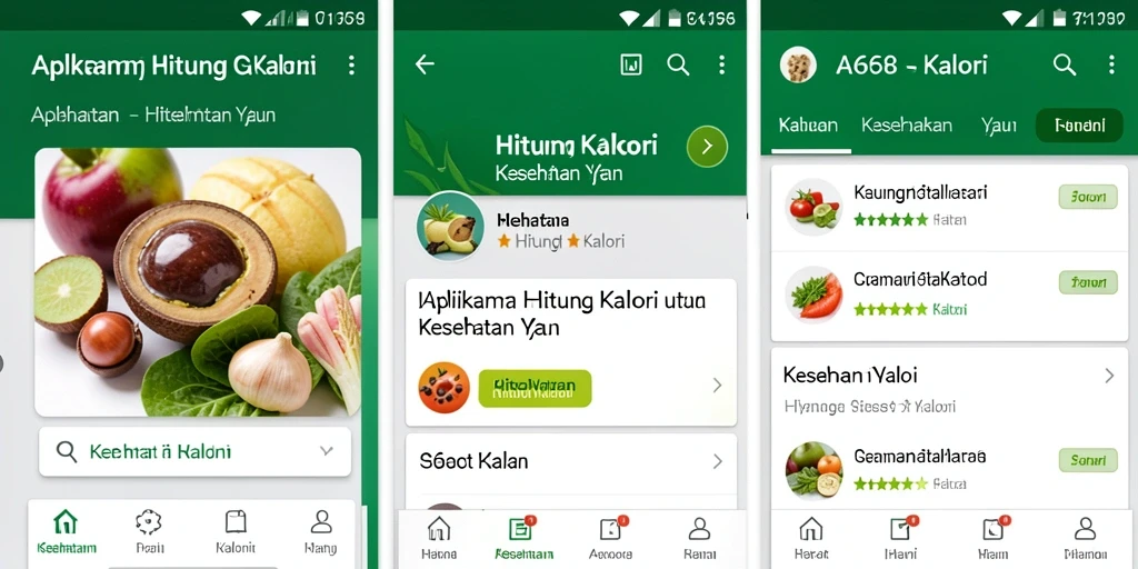 Antarmuka G668 menampilkan fitur Hitung Kalori yang ramah pengguna.
