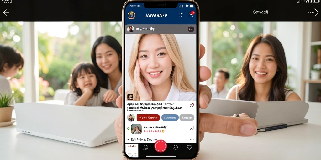 Antarmuka JAWARA79 dengan fitur Kamera Beautify yang menarik.