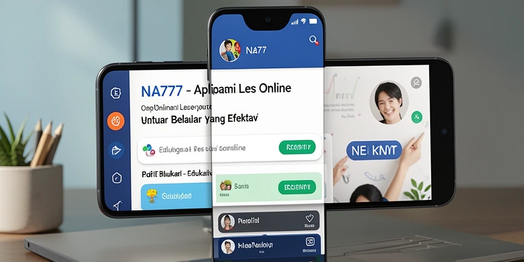 Tampilan antarmuka aplikasi Les Online yang interaktif.