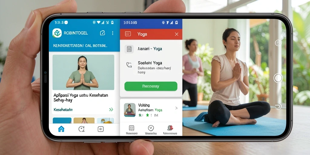 Antarmuka pengguna ROBINTOGEL yang ramah dan intuitif untuk latihan Yoga.