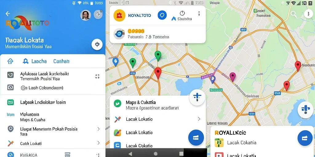 Tampilan antarmuka utama aplikasi ROYALTOTO untuk melacak lokasi.