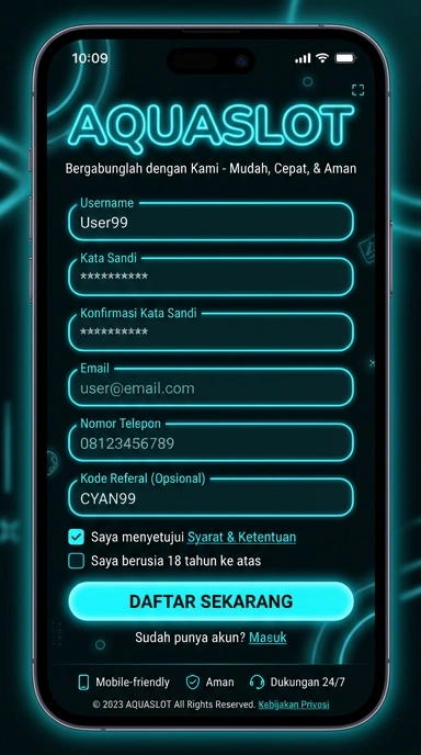Cara Registrasi Akun Baru Aquaslot untuk Pengguna Android